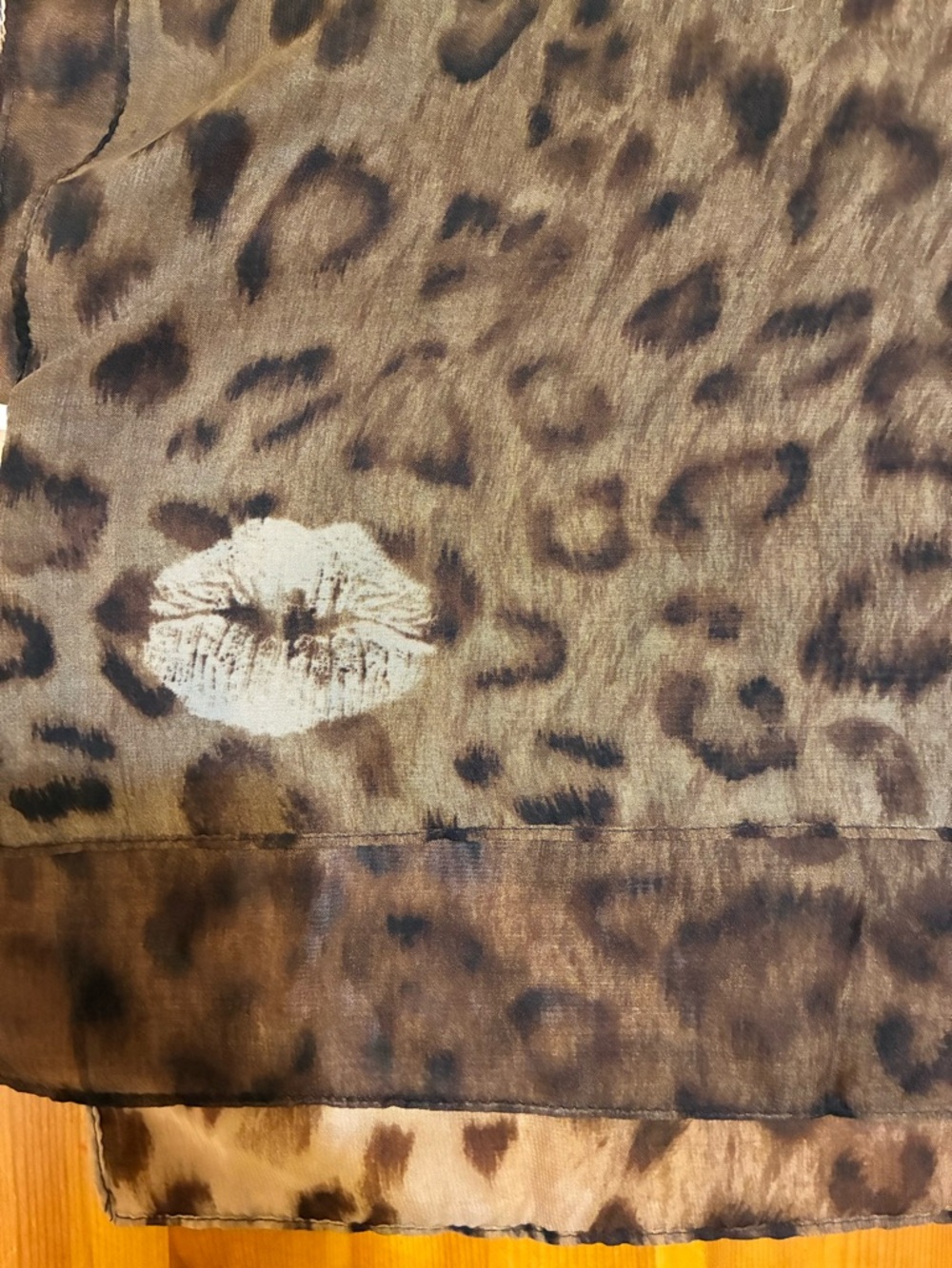 Chico's Brown Leopard Print Large Lightweight Scarf - Picture 3 of 11